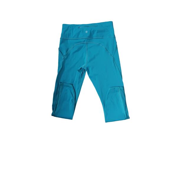 Athleta Dobby Action Mesh Trainer Legging Yoga  Coastal Teal  M 7/8 length (24") - Picture 5 of 5
